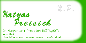 matyas preisich business card